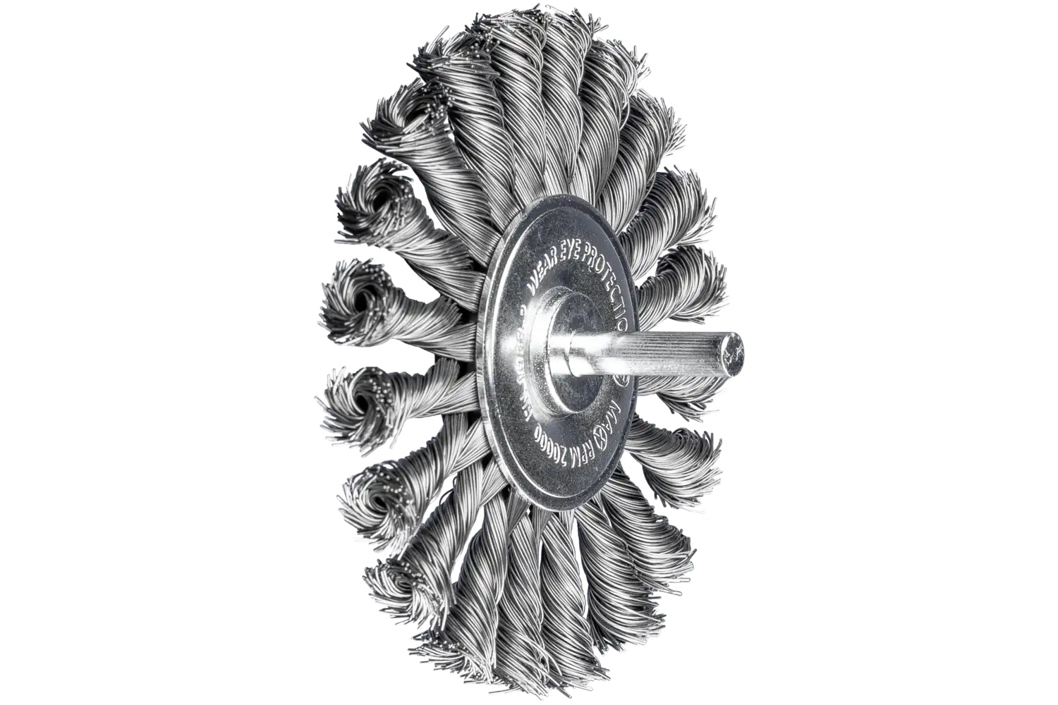 Picture of Pferd Mounted Knot Wire Wheel Brush Psf 4" Dia. .014 Carbon Steel 1/4" Shank